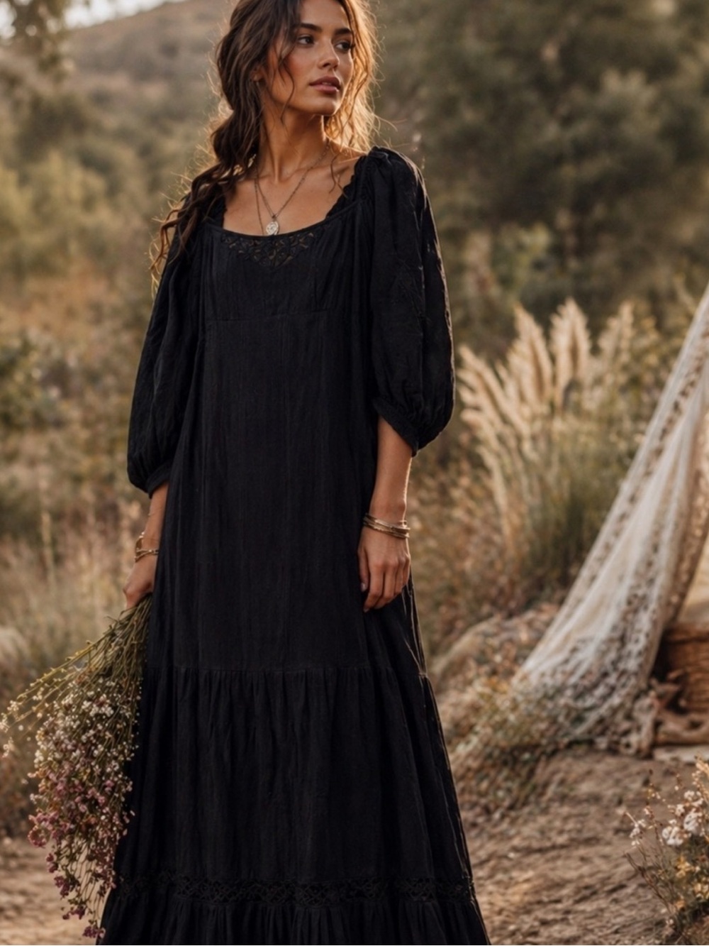 Free People All That Attitude Tiered Maxi Dress - Picture 1 of 6